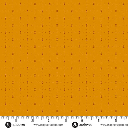 Little Gems Circle & Dots Saffron Andover Fabrics Cotton Fabric AF-A-1270-Y