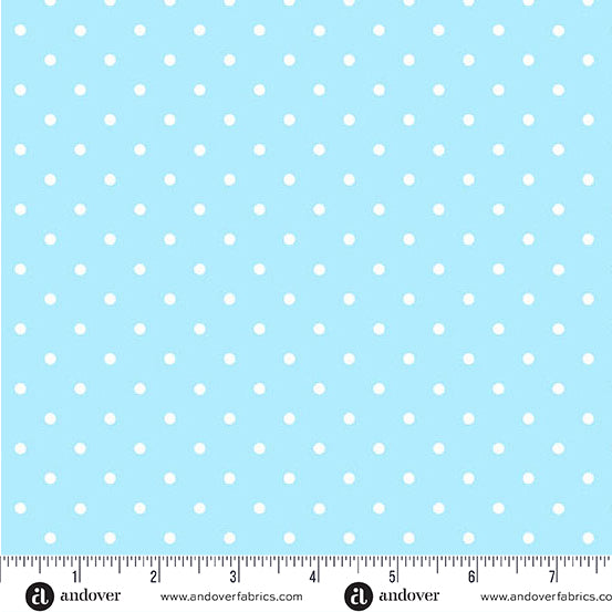 Little Ladies Giggle Dots Sky Blue Tami Jones Andover Fabrics Cotton Fabric AF-A-10507-B
