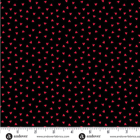 Little Ladies Love Bug Hugs Black Tami Jones Andover Fabrics Cotton Fabric AF-A-10505-K