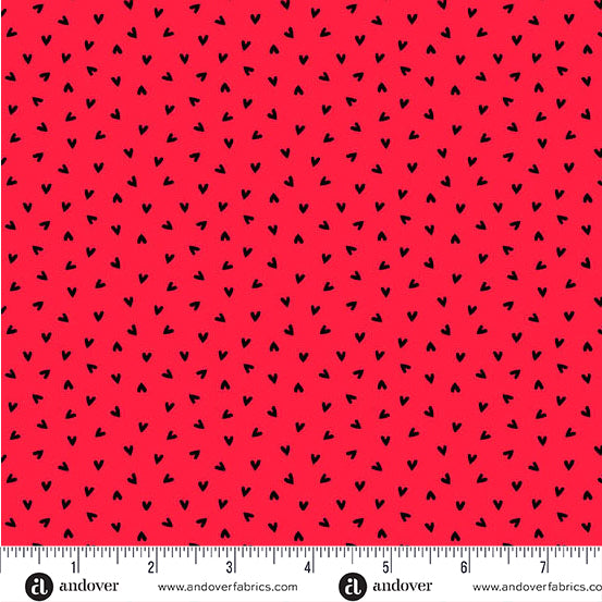 Little Ladies Love Bug Hugs Red Tami Jones Andover Fabrics Cotton Fabric AF-A-10505-R