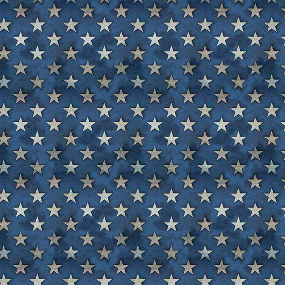 Live to Ride Stars Blue JQ Designs Blank Quilting Cotton Fabric
