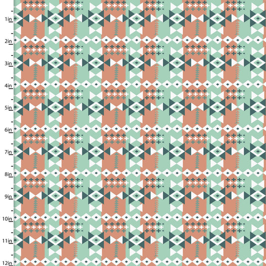 Live your Adventure Southwest Geo Turquoise Louise Allen 3 Wishes Cotton Fabric