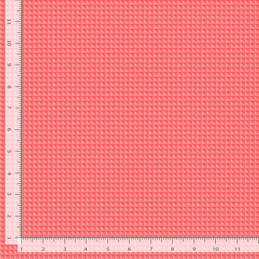 Live Boldly 3D Grid Geometric Blender Coral Charisma Horton Timeless Treasures Cotton Fabric TT-CHARISMA-CD2920-CORAL
