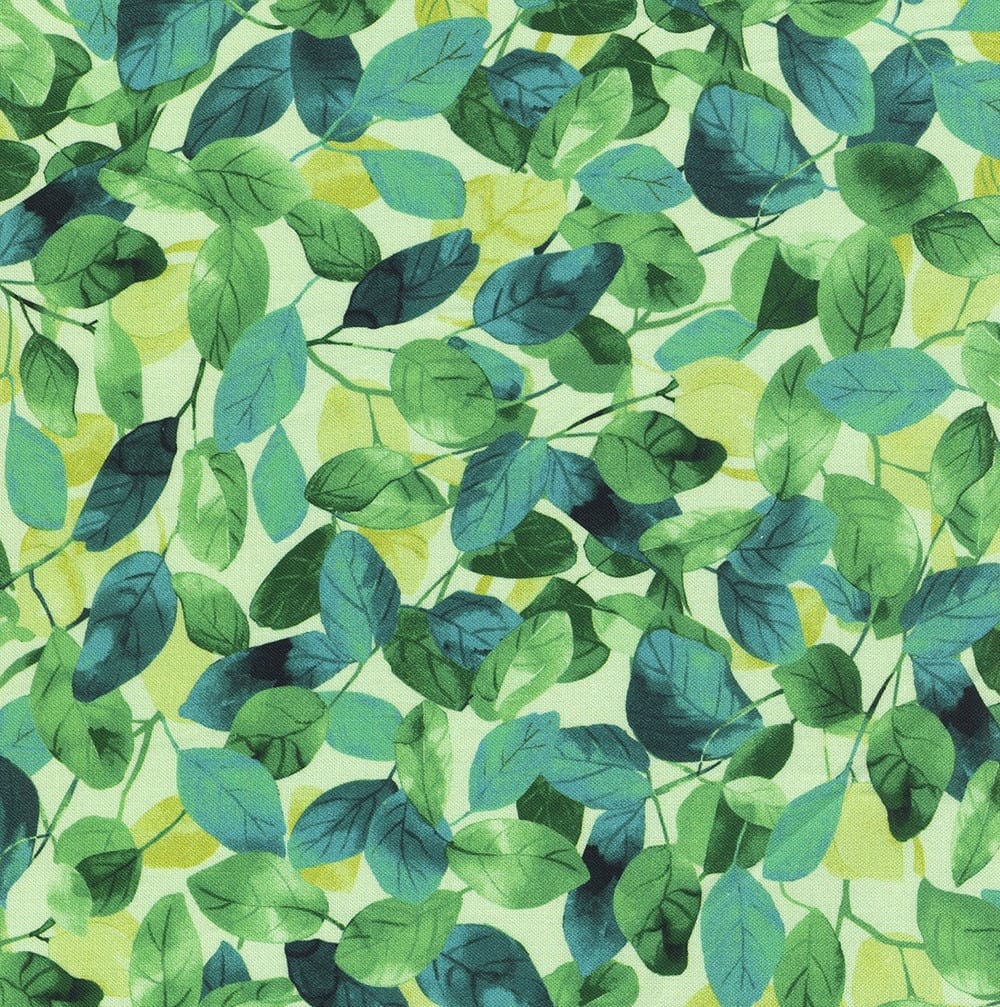 Living Color Leaves Green Chong‑A Hwang Timeless Treasures Cotton Fabric TT-CD4057-GREEN | US Fabric Shop