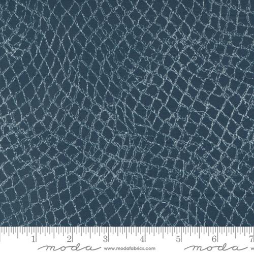 black cotton fish netting Moda Longshore Net Night Fabric
