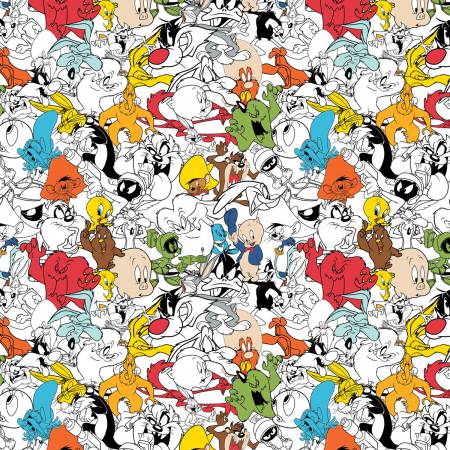 Looney Tunes Packed Multi Camelot Fabrics Cotton Fabric CF-23600102-01