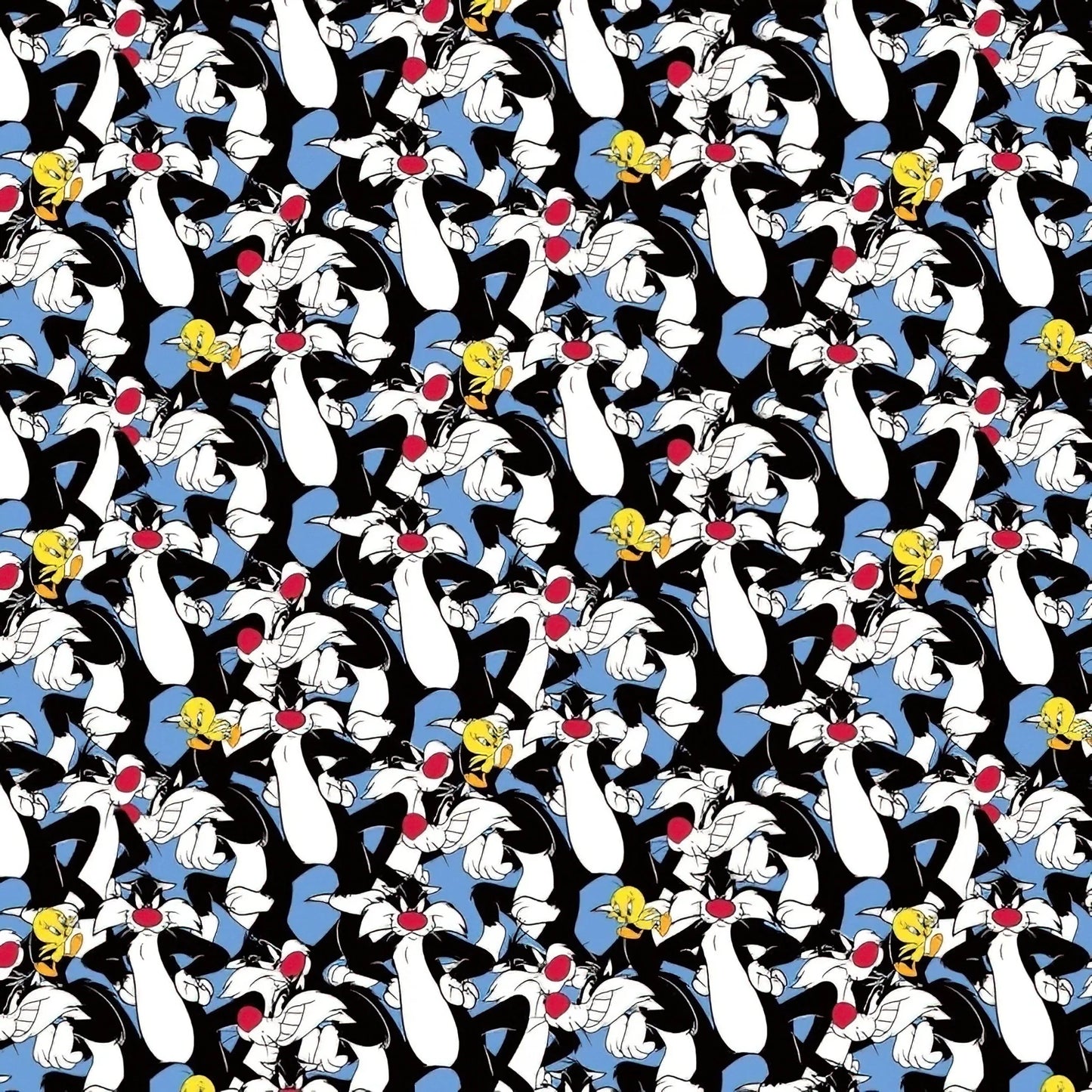 Looney Tunes Sylvester & Tweety Blue Camelot Cotton Fabric