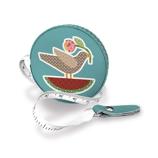 Lori Holt Limited Edition Tape Measure Display 2 3/4" x 2 3/4" x 3/4" Brown Teal Red Pink Riley Blake Designs