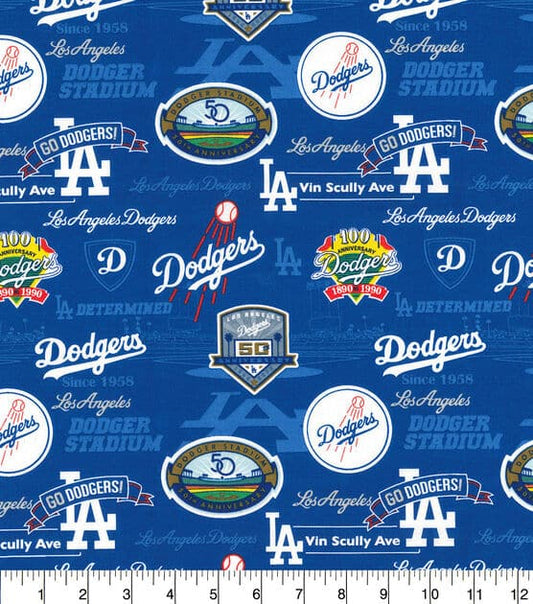 Los Angeles Dodgers MLB Baseball Stadium Fabric Traditions Cotton Fabric MLB-60254B