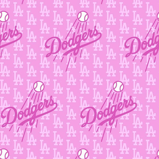 Los Angeles Dodgers MLB Baseball LA Pink Fabric Traditions Cotton Fabric MLB-60398B