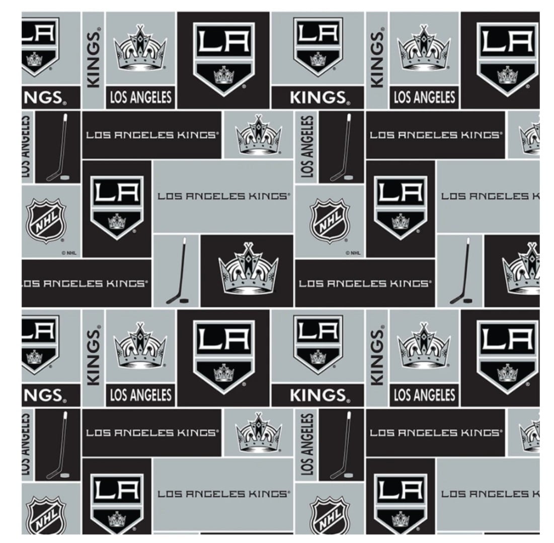 Los Angeles Kings NHL Hockey Box Design Cotton Fabric NHL 840 KNG