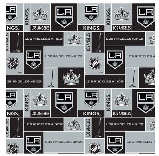 Los Angeles Kings NHL Hockey Box Design Cotton Fabric NHL 840 KNG