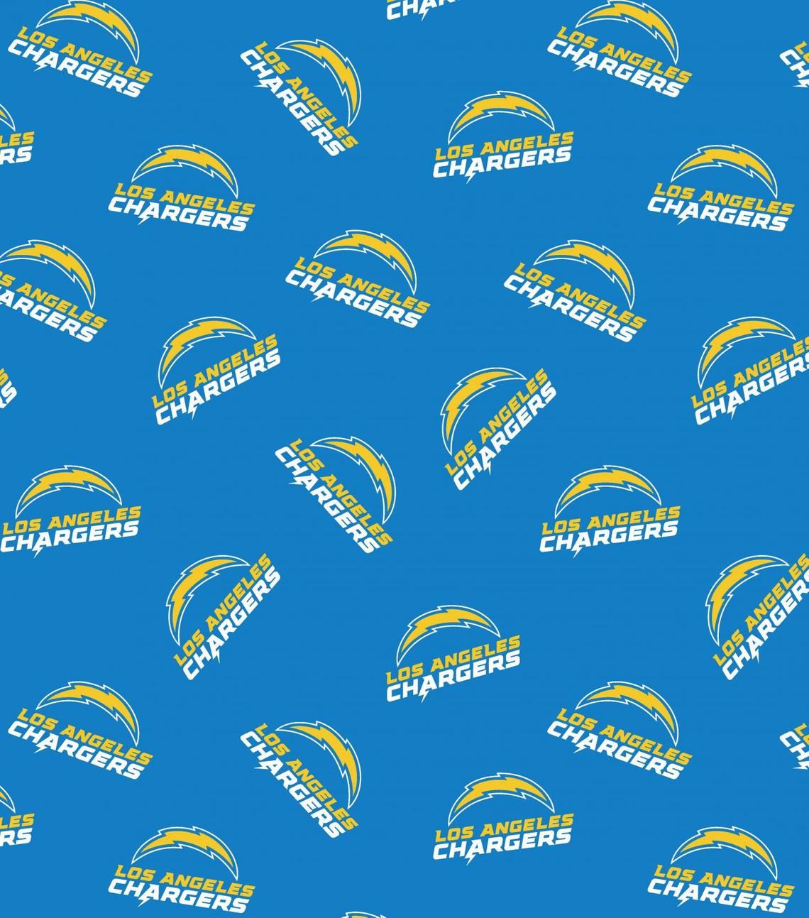 Los Angeles Chargers NFL Football Logo design Blue Fabric Traditions 58" Cotton Fabric NFL-70409D