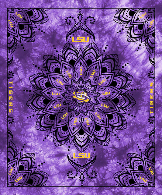 Louisiana State Tigers NCAA Collegiate Tapestry Finished Panel 48"x56" Sykel Polyester Fabric SYK-LSU-1360