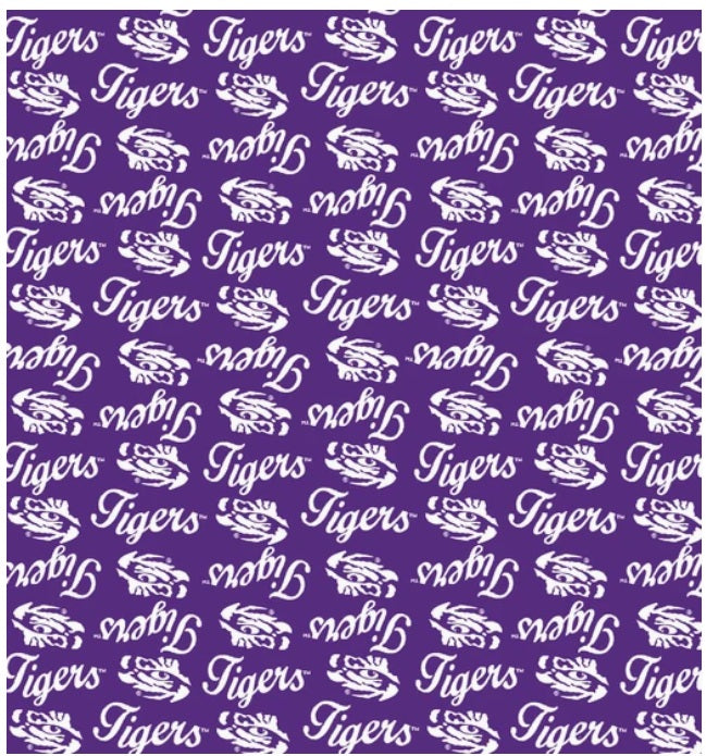 Louisiana State Tigers NCAA College Mini Packed Logo Sykel Enterprises Cotton Fabric LSU-1390