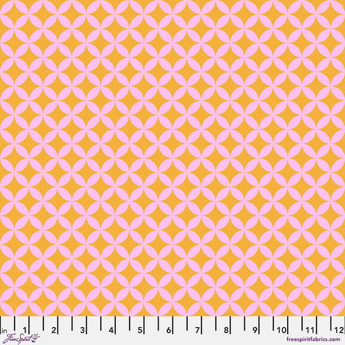 Love Always, AM Cathedral Golden Pink Anna Maria Free Spirit Cotton Fabrics FS-PWAH202.GOLDEN