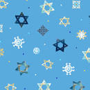 Love and Light Star of David Sky Blue Jean Ruth Quilting Treasures Cotton Fabric