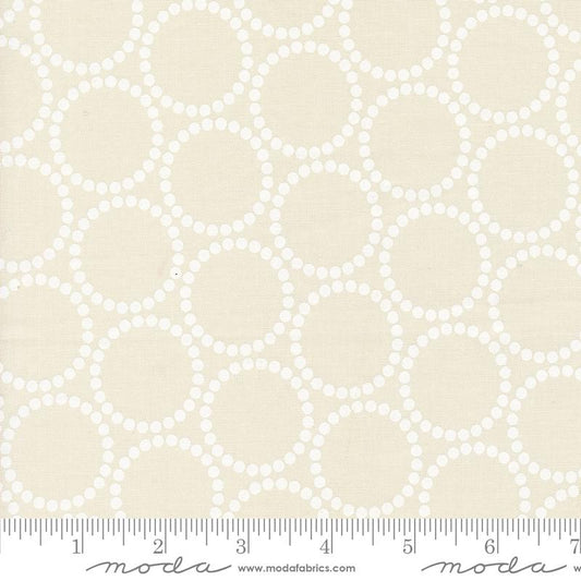 Love Letter Pearl Bracelet Dots Eggshell White on White Lizzy House Moda Cotton Fabric MD-37125-41