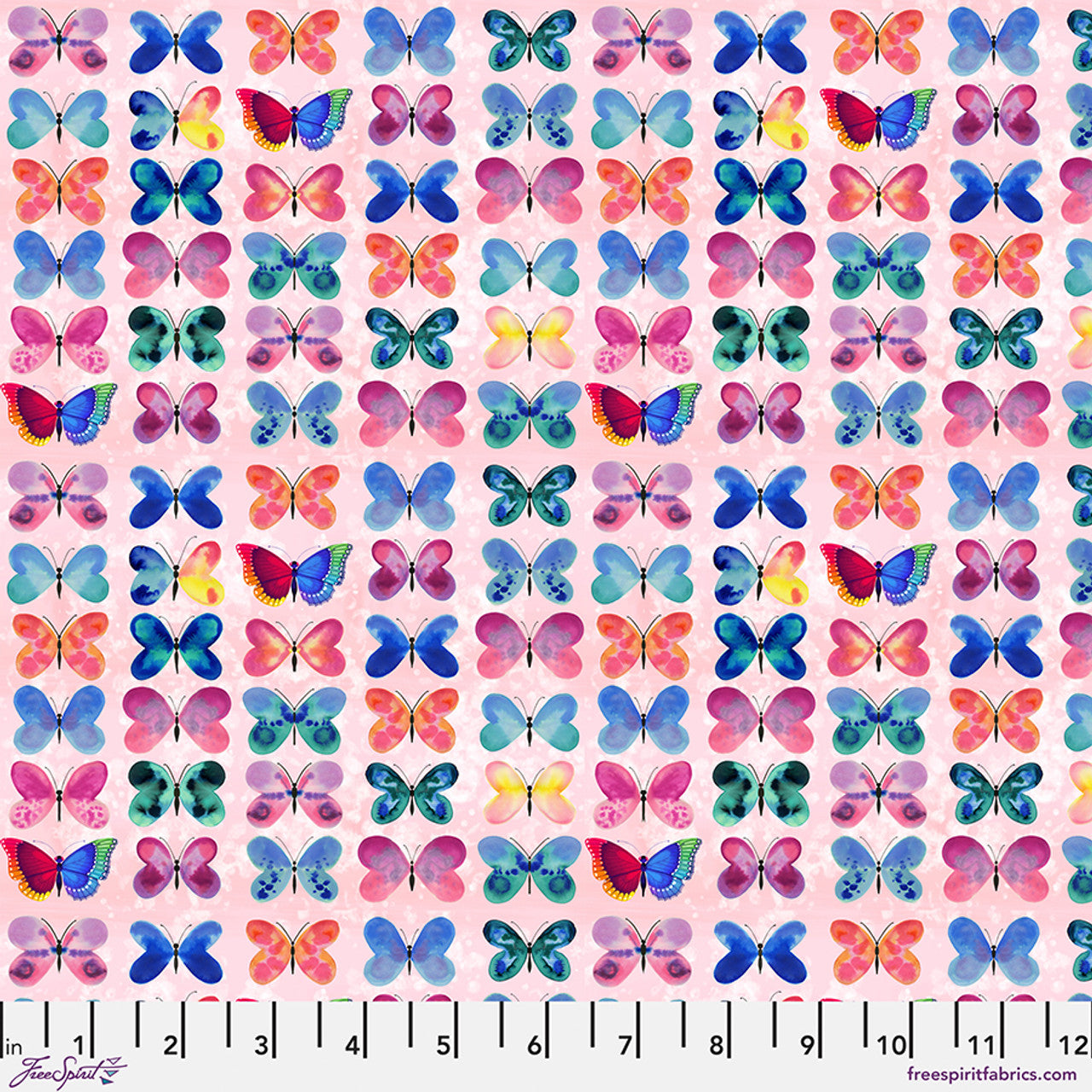 Love in the Wild Sweet Wing Love PInk Daughter Earth Katy Tanis Free Spirit Cotton Fabric FS-PWKT035.XPINK