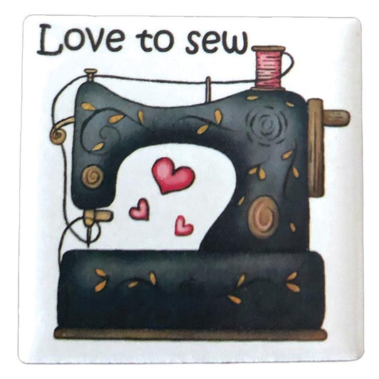 Love to Sew Ceramic Magnet Fabric Fanatics FF-2503