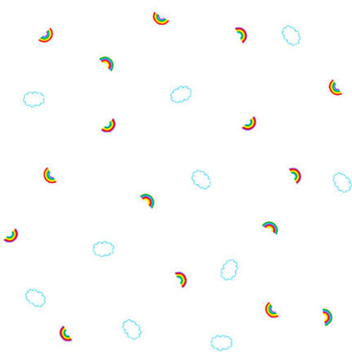 Lower the Volume Rainbows White Blank Quilting Cotton Fabric BQ-1947-01