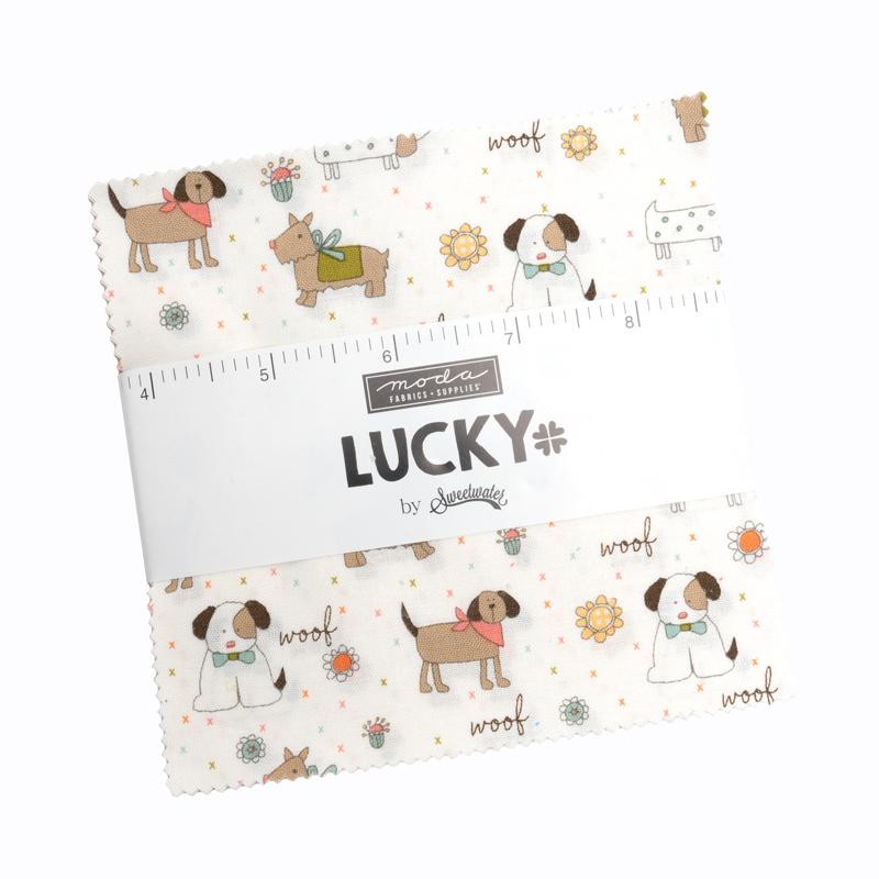 Lucky 5'' Squares Charm Pack Sweetwater Moda Cotton Fabric MD-55700PP