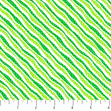 Lucky Wavy Stripe Irish Green Patrick Lose Northcott Cotton Fabric