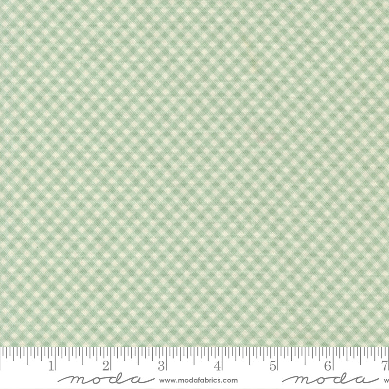 Lyda Rose Bias Gingham Sky Green Bunny Hill Designs Moda Cotton Fabric MD-3078-21