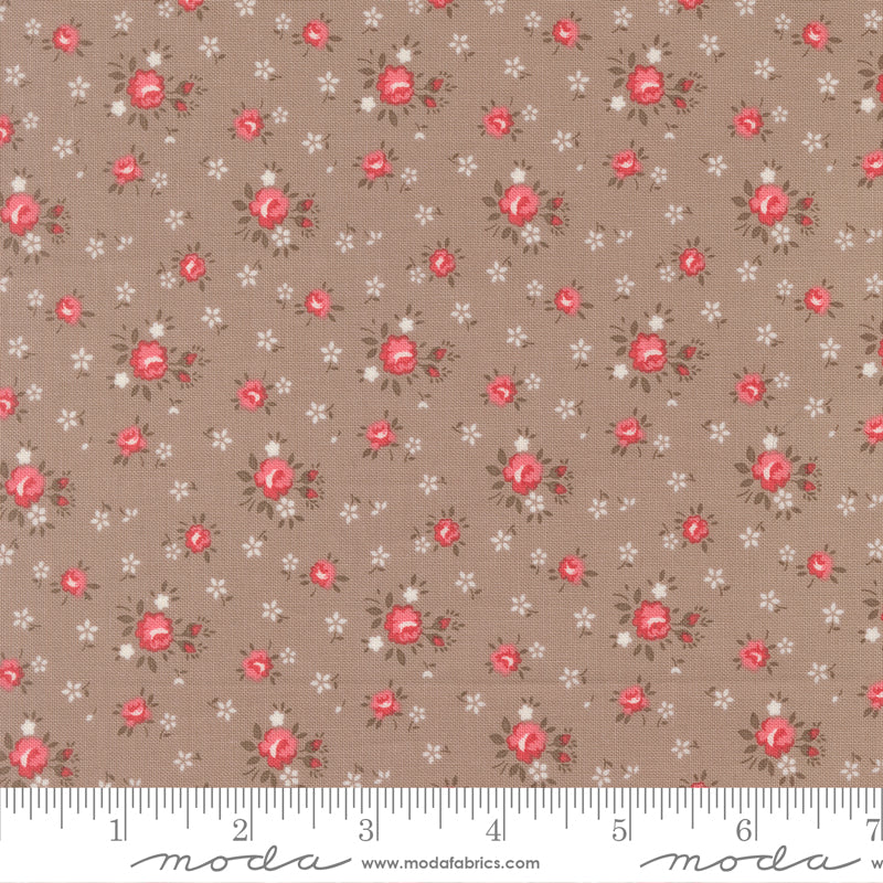 Lyda Rose Small Floral Stone Grey Beige Bunny Hill Designs Moda Cotton Fabric MD-3071-22