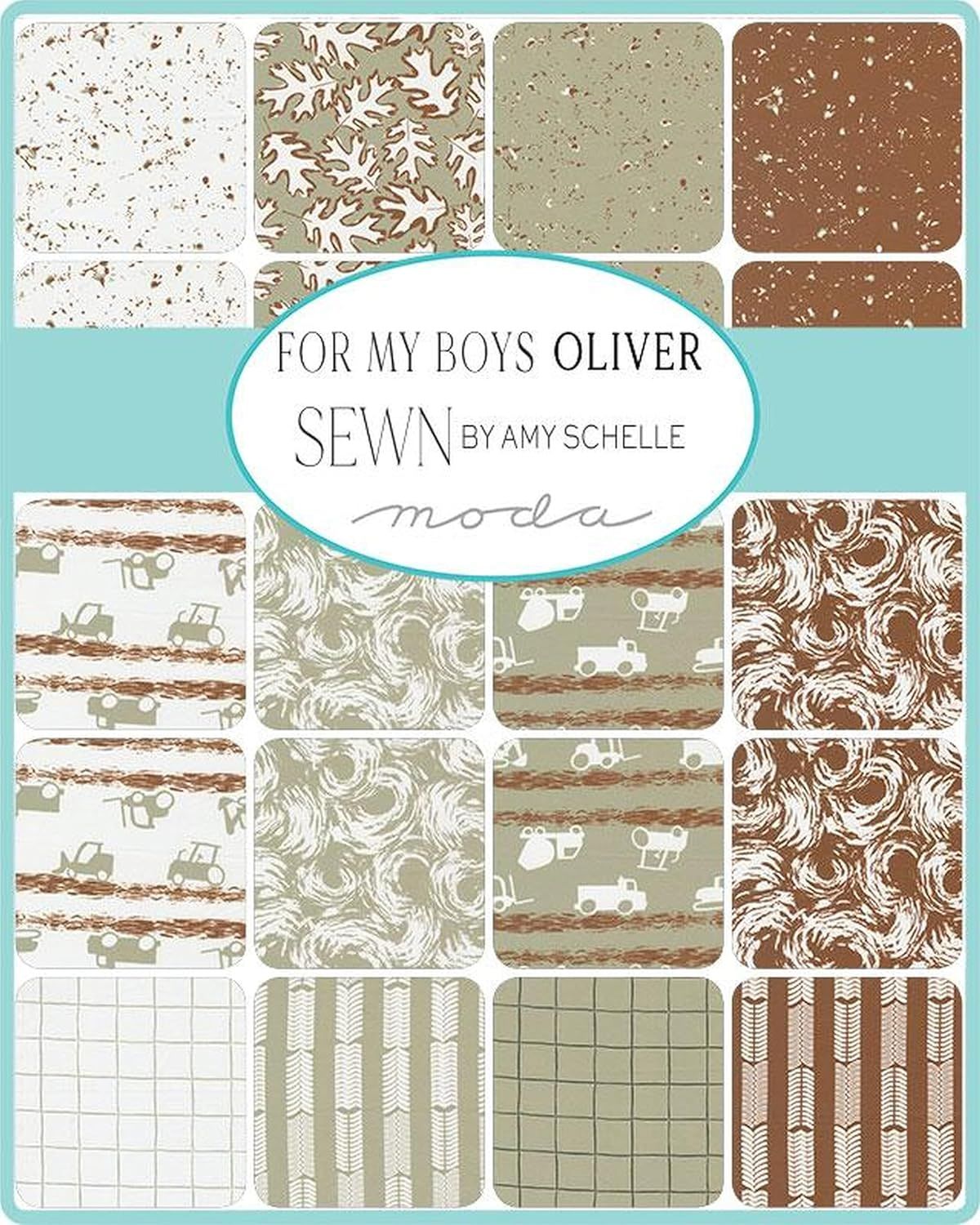 For My Boys Oliver 2.5" Jelly Roll 40pcs Sewn By Amy Schelle Moda Cotton Fabric MD-25160JR