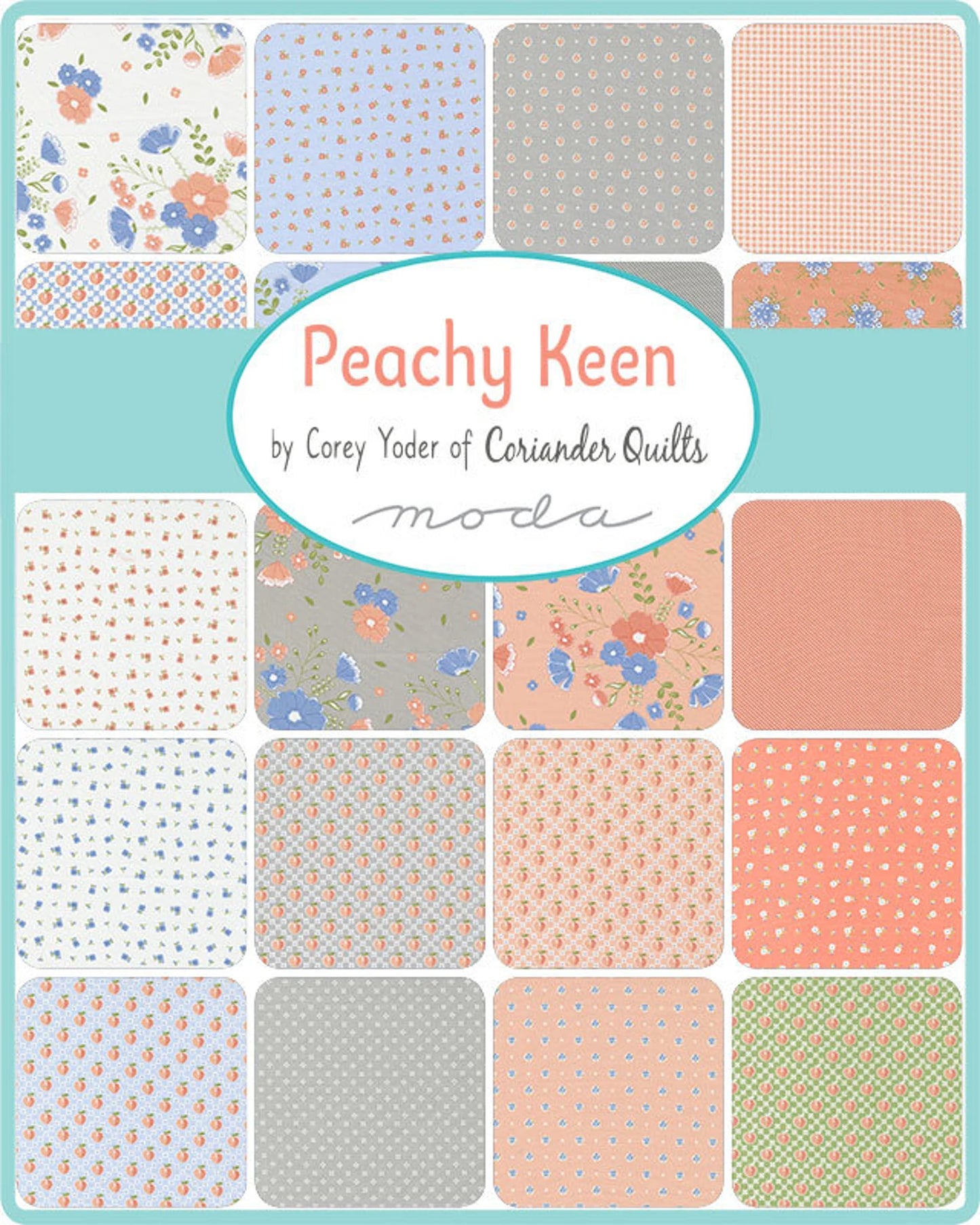 Peachy Keen 10" Squares Layer Cake Corey Yoder Moda Cotton Fabric MD-29170LC