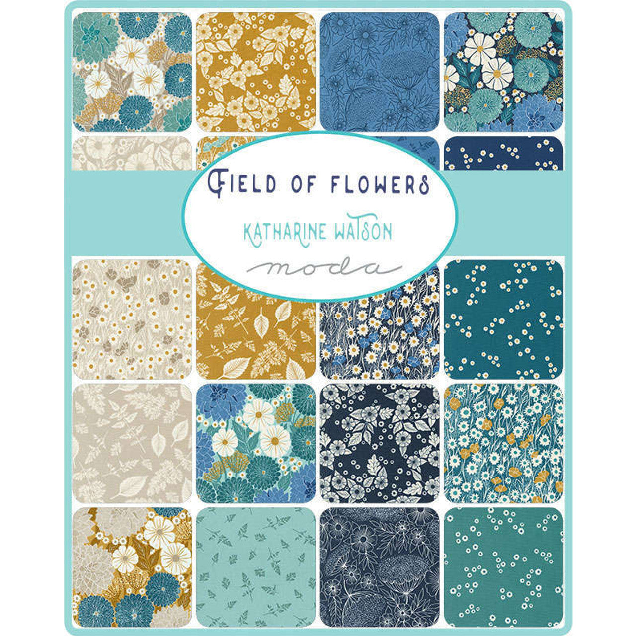 Fields of Flowers 5" Squares Charm Packs Katharine Watson Moda Cotton Fabric MD-3310PP