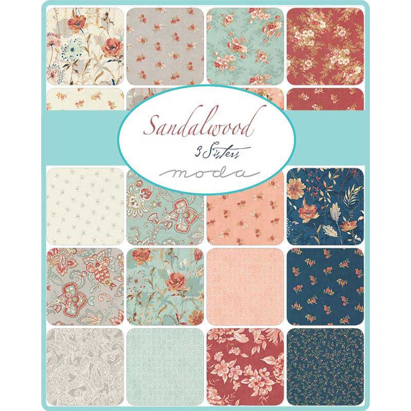 Sandalwood 5'' Squares 3 Sisters Moda Cotton Fabric MD-44380PP