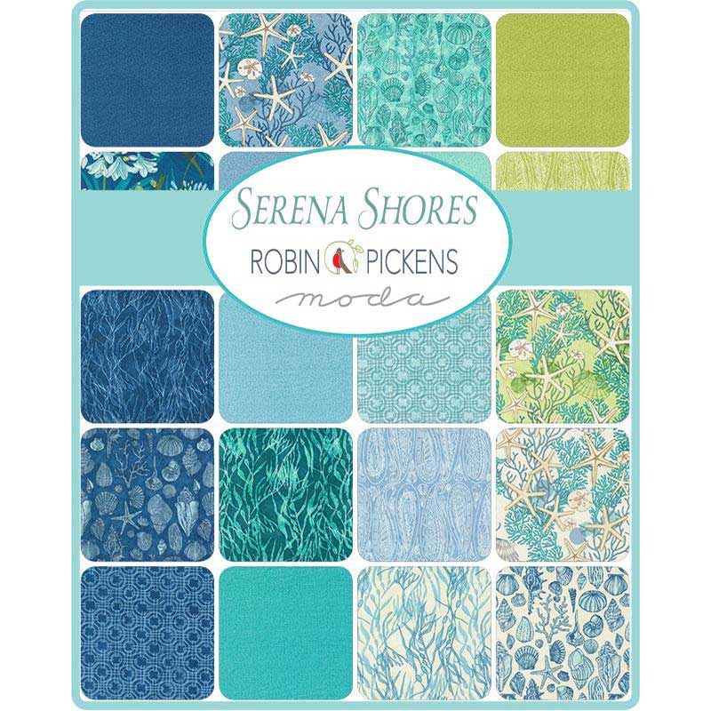 Serena Shores 10" Squares Layer Cake Robin Pickens Moda Cotton Fabric MD-48770LC
