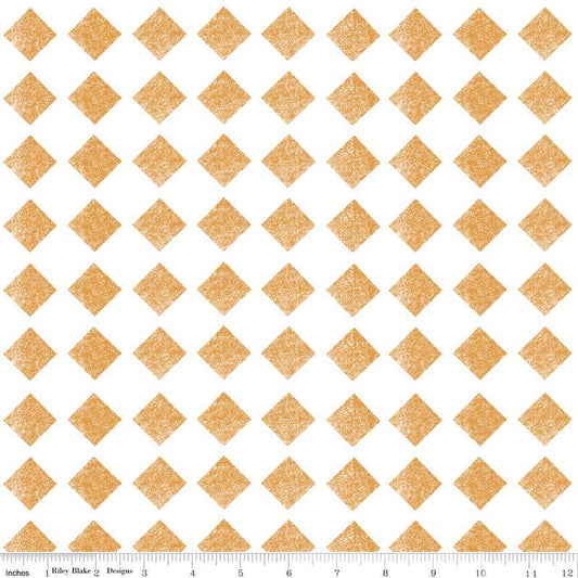 Mad Masquerade Check Mate Orange J. Wecker Frisch Riley Blake Cotton Fabric
