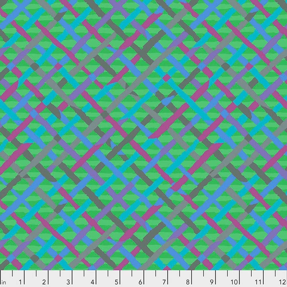 Mad Plaid Green Brandon Mably Classics Kaffe Fassett Collective Free Spirit Cotton Fabric FS PWBM037.GREEN
