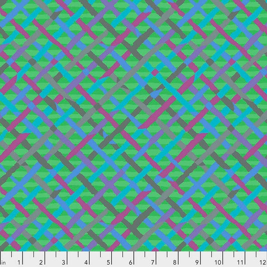Mad Plaid Green Brandon Mably Classics Kaffe Fassett Collective Free Spirit Cotton Fabric FS PWBM037.GREEN