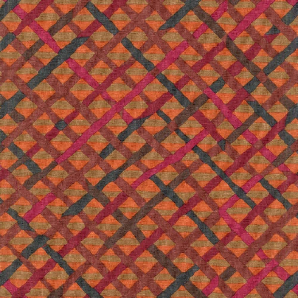 Mad Plaid Rust Brandon Mably Classics Kaffe Fassett Collective Free Spirit Cotton Fabric FS PWBM037.RUST