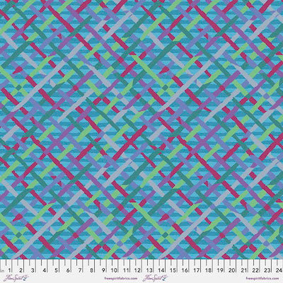 Mad Plaid Turquoise Brandon Mably Classics Kaffe Fassett Collective Free Spirit Cotton Fabric FS-PWBM037.TURQU