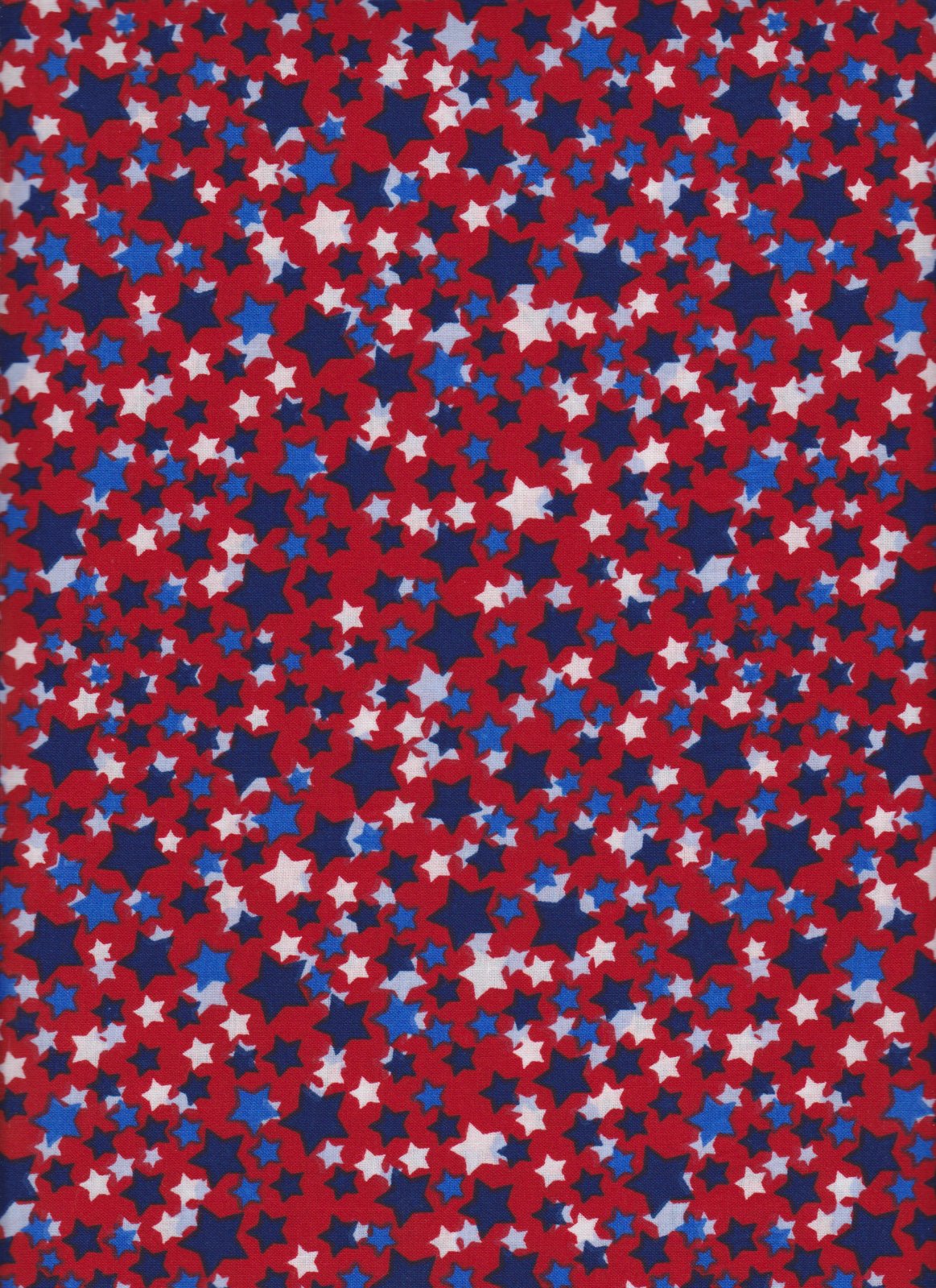 Made In the USA Patriotic Navy and White Stars Red Foust Textiles Cotton Fabric
