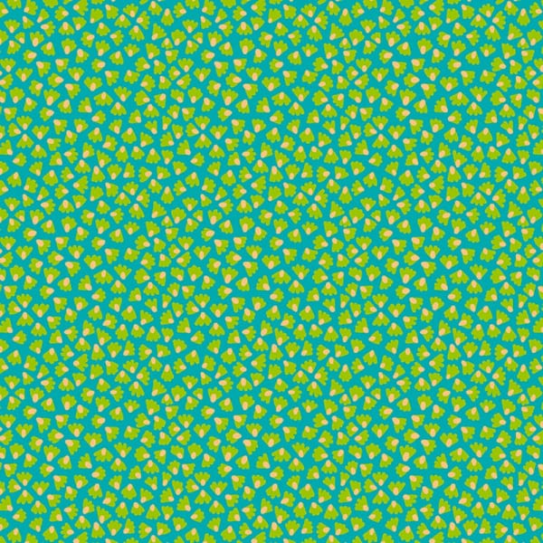 MagiCountry Bells Geo Allover Turquoise Blue Odile Bailloeul Free Spirit Cotton Fabric