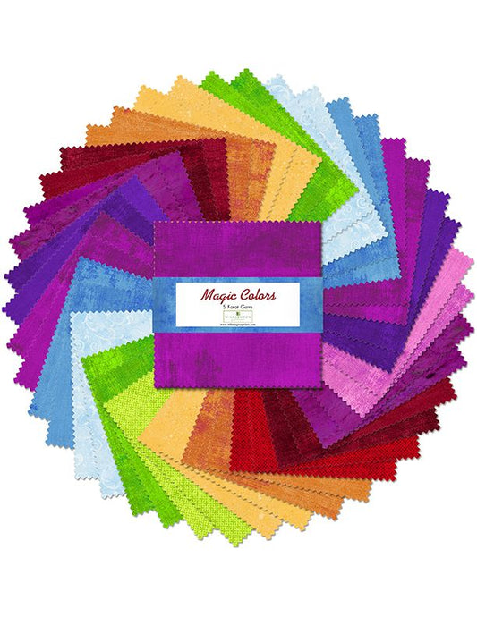 Magic Color 5" Squares Karat Gems Revised 2-28-24 Wilmington Prints Cotton Fabric