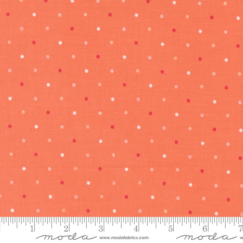 Magic Dot Blender Dots Coral Orange Lella Boutique Moda Cotton Fabric