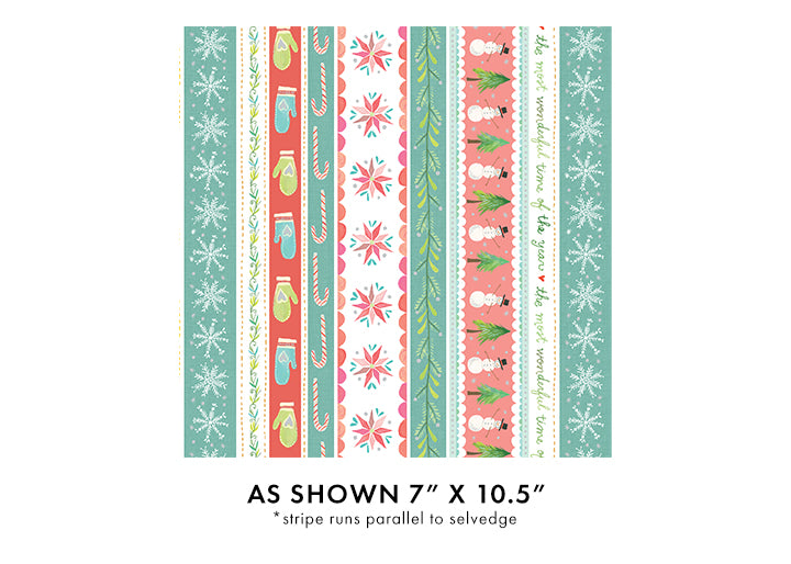 Magical Season Painterly Stripe Multi Katie Daisy Benartex Cotton Fabric BE-16728P-99