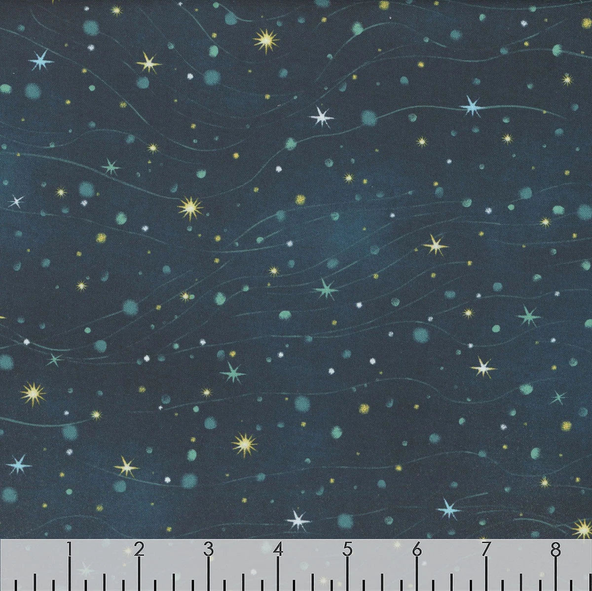 Magical Winter Woodlands Starry Skies Texture Indigo Multi Jan Mott Henry Glass Cotton Fabric HG-3697-79