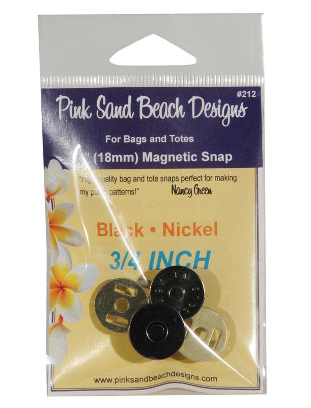 Magnetic Snap 3/4" Black Pink Sand Beach Designs PSB-212