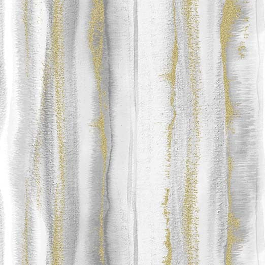 Magnificent Peacock Feathery Stripe Fog Gray Metallic Michael Miller Cotton Fabric MM-CM11854-FOGX-D