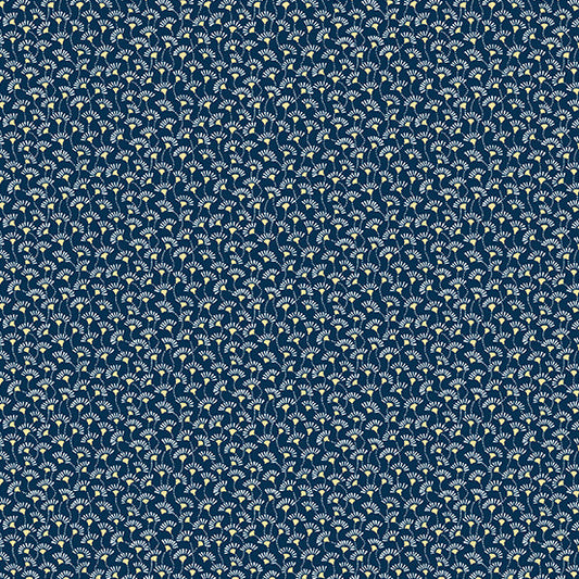 Magnolia Fan Flower Blue Edyta Sitar of Laundry Basket Quilts Andover Fabrics Cotton Fabric AF-A-858-B