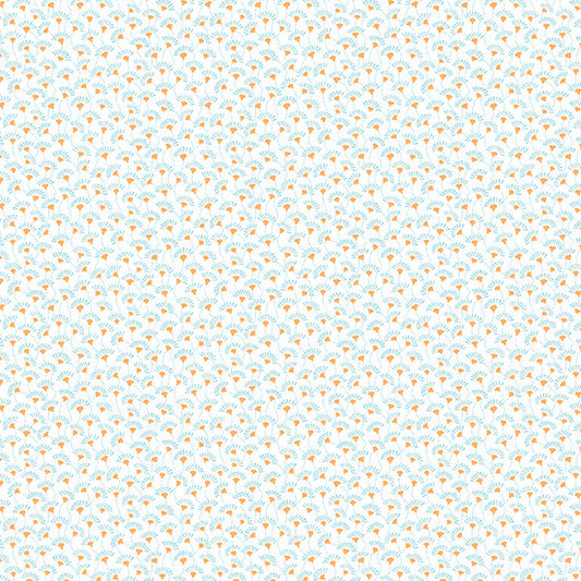 Magnolia Fan Flower Light Blue Edyta Sitar of Laundry Basket Quilts Andover Fabrics Cotton Fabric AF-A-858-LB