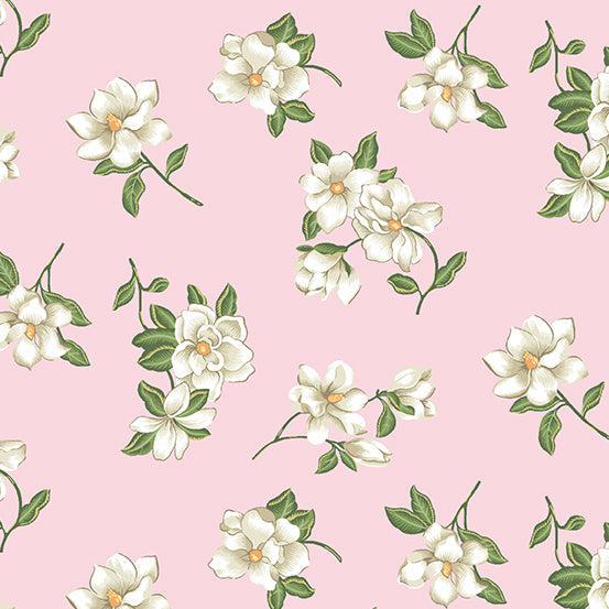 Magnolia Small Magnolia Pink Edyta Sitar Laundry Basket Quilt Andover Fabrics Cotton Fabric AF-A-855-E